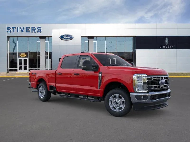 2026 Ford Super Duty F-250 XLT in Race Red — front three-quarter view