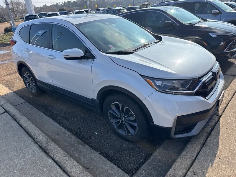 2021 Honda CR-V EX in Platinum White — front three-quarter view