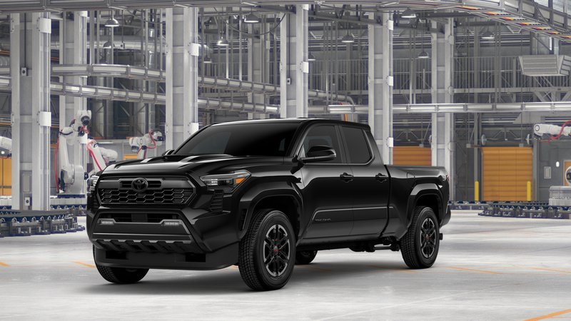 2026 Toyota Tacoma TRD Sport in Black — front three-quarter view