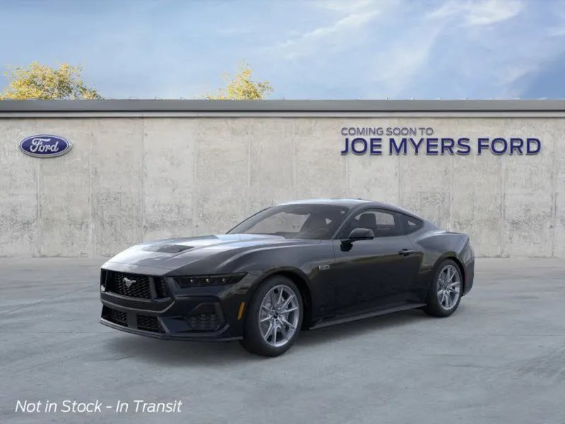 2026 Ford Mustang in Shadow Black — front three-quarter view