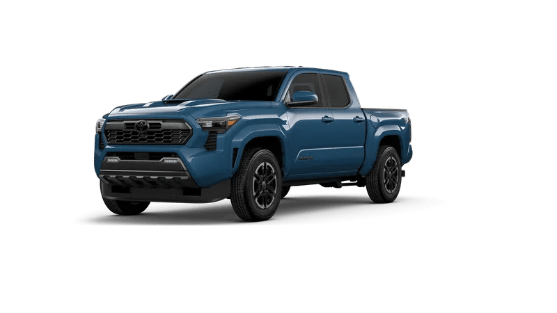 2026 Toyota Tacoma TRD Sport in Heritage Blue — front three-quarter view