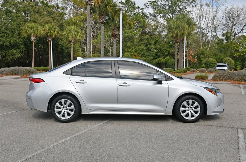 2023 Toyota Corolla LE in Silver — front three-quarter view