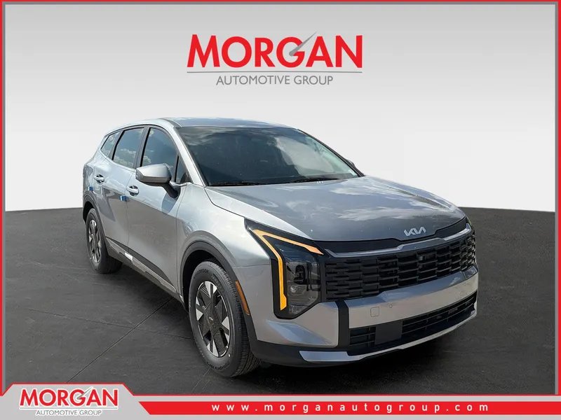 2026 Kia Sportage Hybrid LX in Steel Gray — front three-quarter view