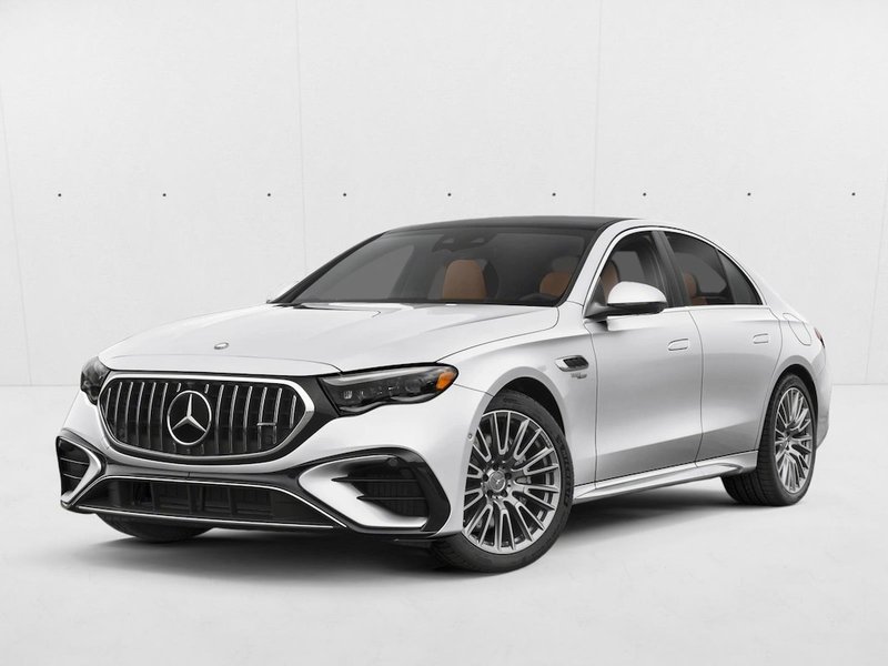 2026 Mercedes-Benz AMG E 53 E AMG ® E 53 E 4MATIC+ ® Sedan in MANUFAKTUR Moonlight White — front three-quarter view