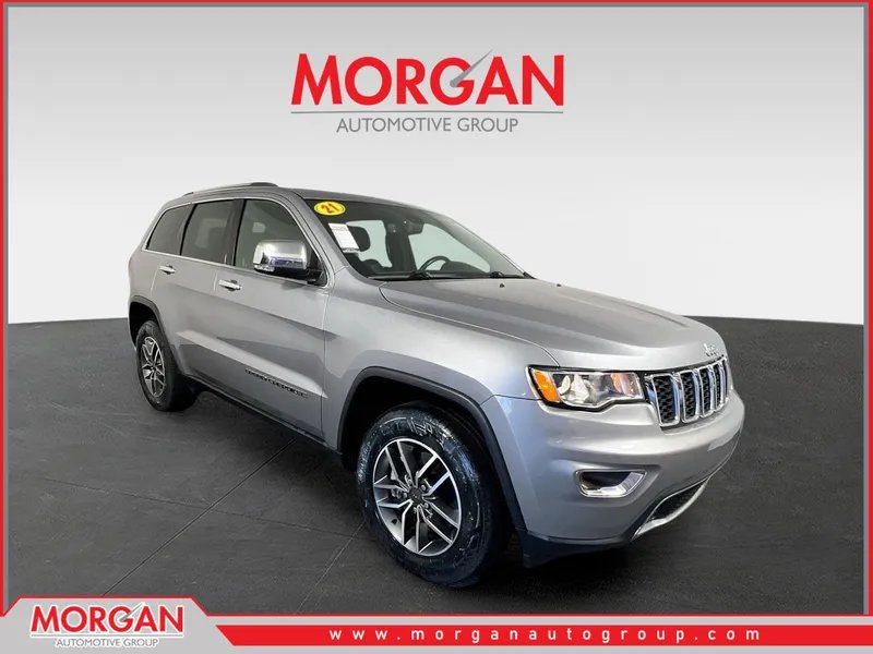 2021 Jeep Grand Cherokee Limited in Billet Silver Metallic Clearcoat — front three-quarter view