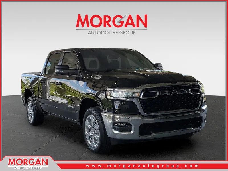 2026 Ram 1500 Big Horn in Diamond Black Crystal Pearlcoat — front three-quarter view