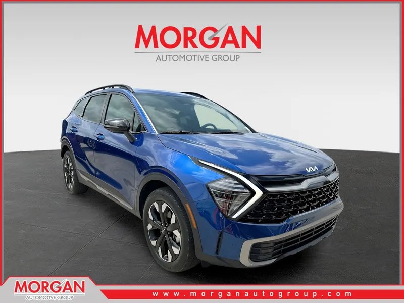 2024 Kia Sportage X-Line in Sapphire Blue — front three-quarter view