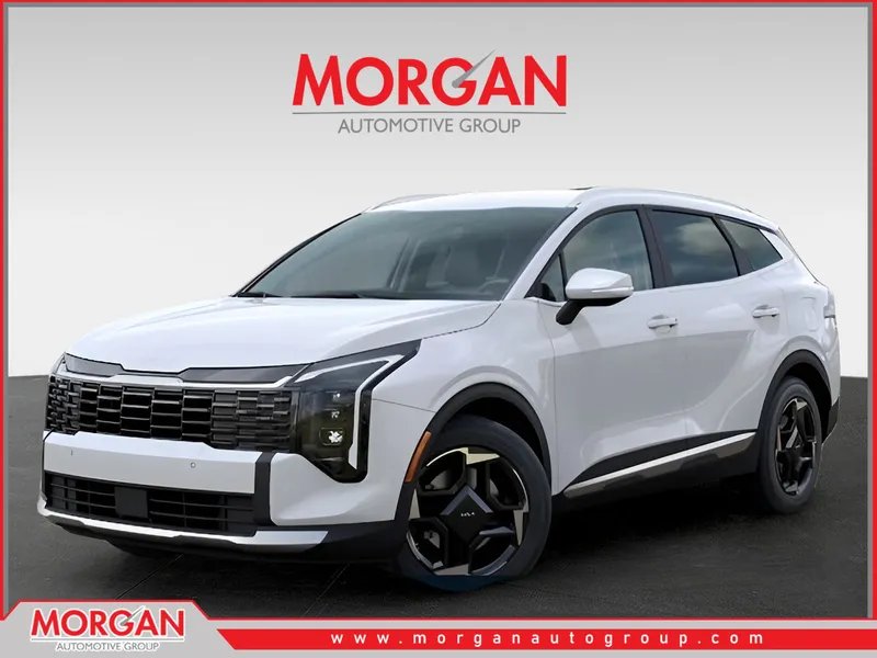 2026 Kia Sportage Hybrid EX in White — front three-quarter view