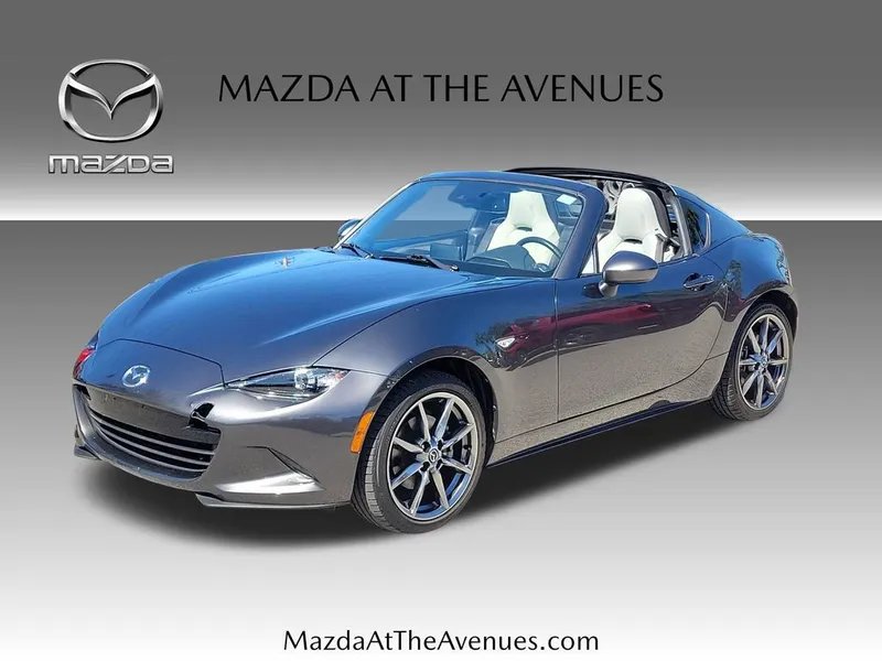 2021 Mazda Miata RF Grand Touring in Gray — front three-quarter view