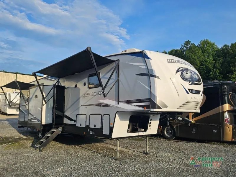 2021 Forest River RV Cherokee Arctic Wolf — front three-quarter view