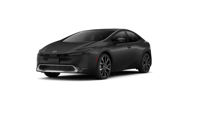 2026 Toyota Prius Plug-in Hybrid XSE in Midnight Black Metallic — front three-quarter view
