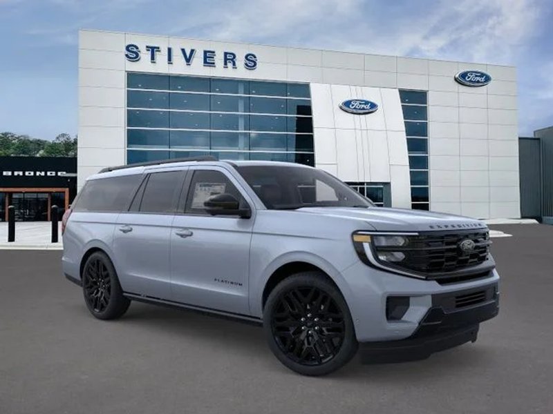 2026 Ford Expedition Max Platinum in Gray — front three-quarter view