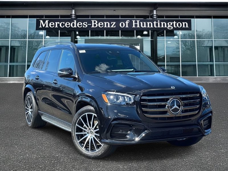2026 Mercedes-Benz GLS 580 in Obsidian Black Metallic — front three-quarter view