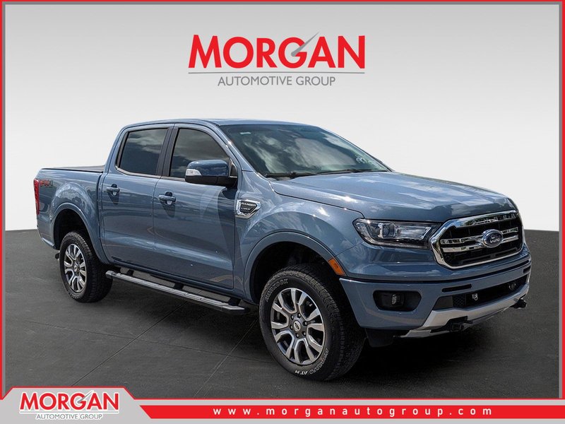 2023 Ford Ranger Lariat in Gray — front three-quarter view