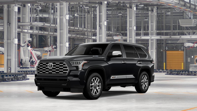 2026 Toyota Sequoia 1794 Edition in Midnight Black Metallic — front three-quarter view