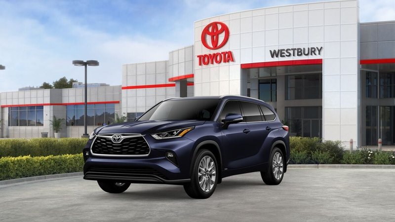 2026 Toyota Highlander Hybrid Limited in Blueprint — front three-quarter view