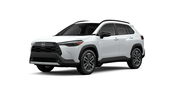 2026 Toyota Corolla Cross XLE in Wind Chill Pearl 1 — front three-quarter view