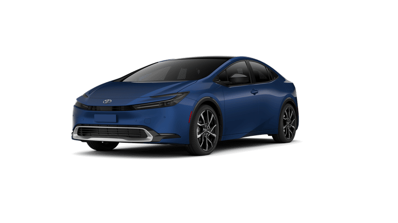 2026 Toyota Prius Plug-in Hybrid XSE Premium in Reservoir Blue — front three-quarter view