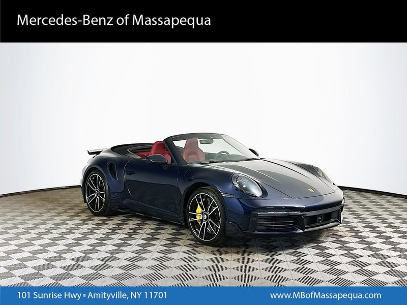 2022 Porsche 911 Turbo in Blue — front three-quarter view
