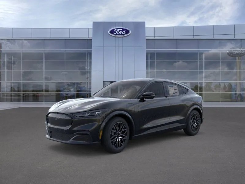 2026 Ford Mustang Mach-E in Shadow Black — front three-quarter view