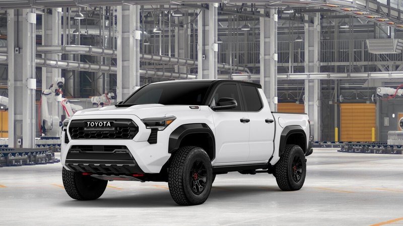 2026 Toyota Tacoma Tacoma TRD Pro in Ice Cap with Black roof — front three-quarter view