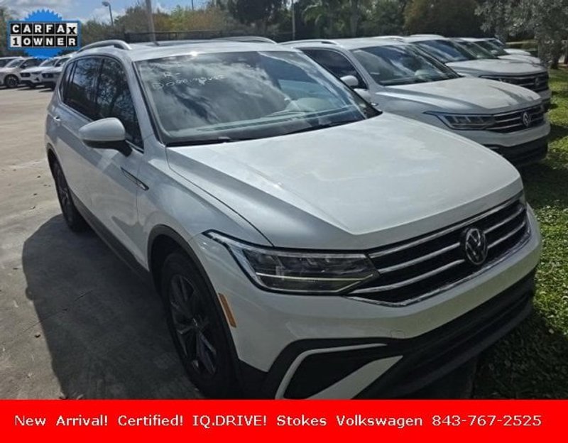 2023 Volkswagen Tiguan 2.0T SE in White — front three-quarter view