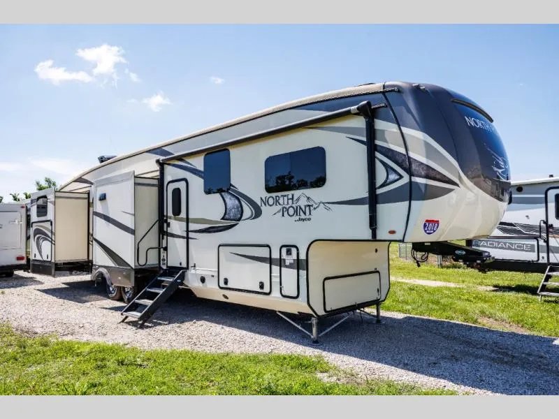 2018 Jayco North Point — front three-quarter view