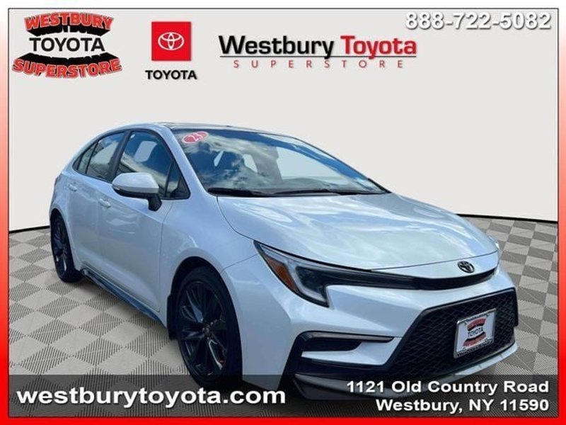 2023 Toyota Corolla XSE in Wind Chill Pearl/Midnight Black Metallic — front three-quarter view