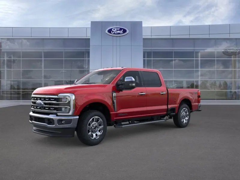 2026 Ford F-250 in RR Red — front three-quarter view