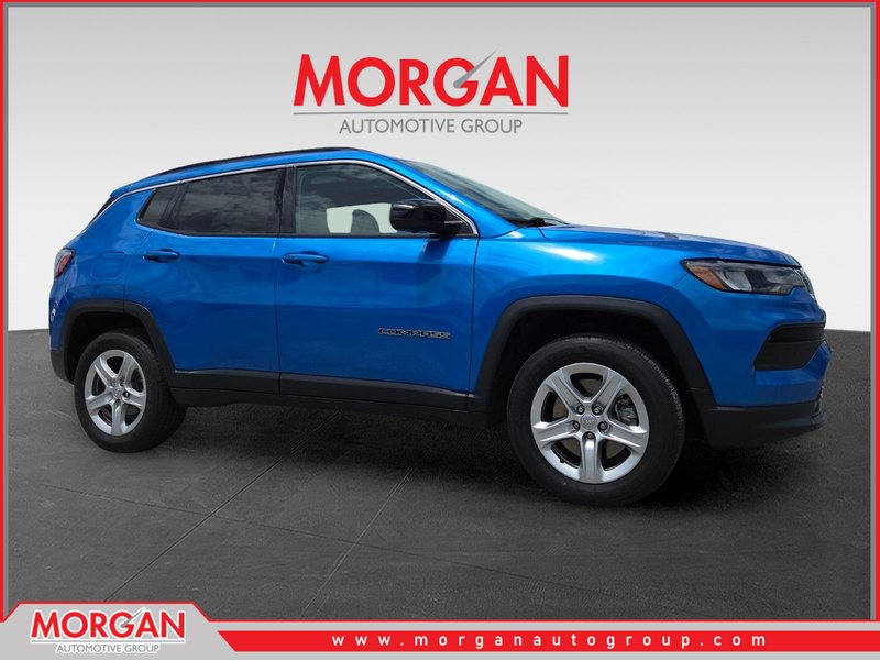 2023 Jeep Compass Latitude in Blue — front three-quarter view