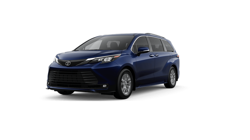 2026 Toyota Sienna XLE in Blueprint — front three-quarter view