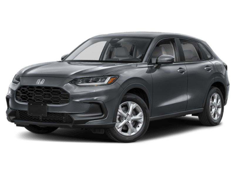 2027 Honda HR-V LX in Modern Steel Metallic — front three-quarter view