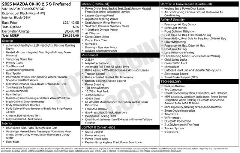 2025 Mazda CX-30 2.5 S Preferred Package C30PFXA — front three-quarter view