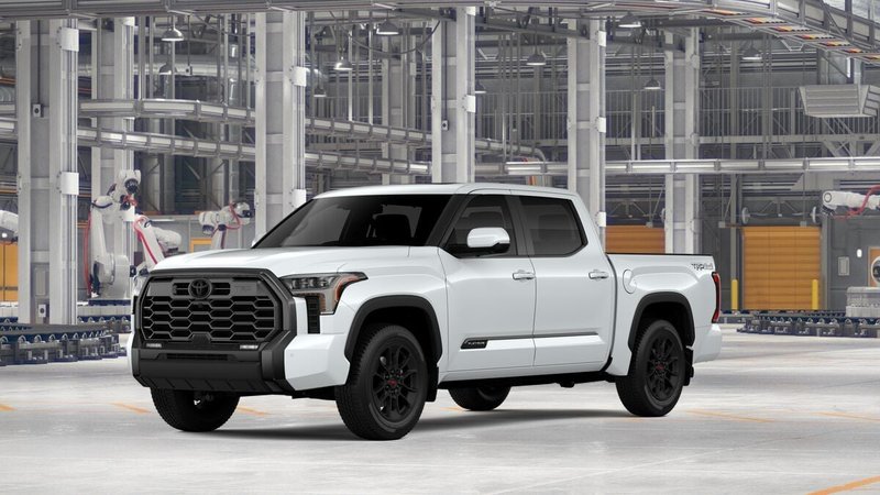 2026 Toyota Tundra Platinum in Wind Chill Pearl — front three-quarter view
