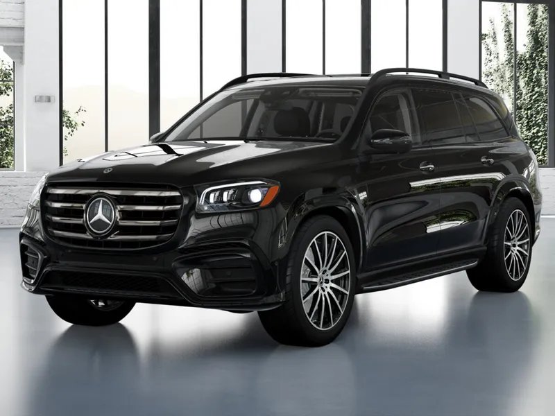 2026 Mercedes-Benz GLS 450 in Black — front three-quarter view