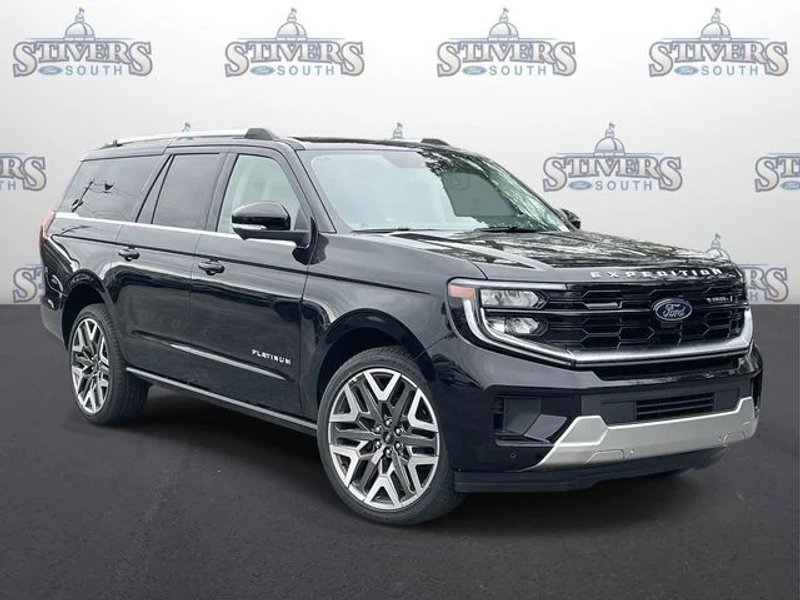 2026 Ford Expedition Max Platinum in Black — front three-quarter view