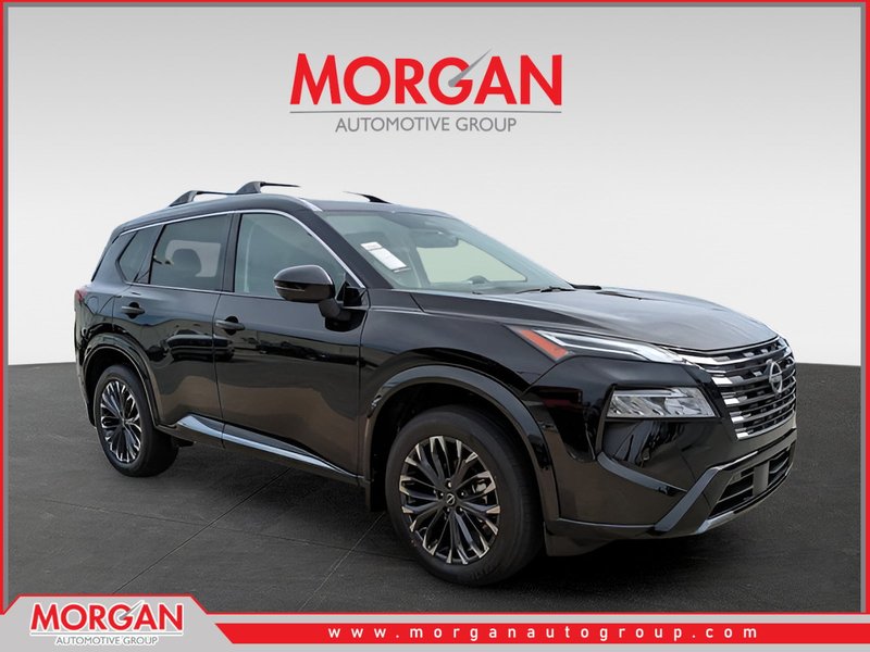 2026 Nissan Rogue Platinum in Black — front three-quarter view
