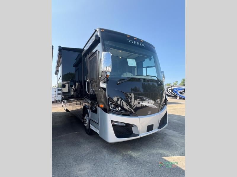 2026 Tiffin Motorhomes Phaeton in NASA FBP — front three-quarter view
