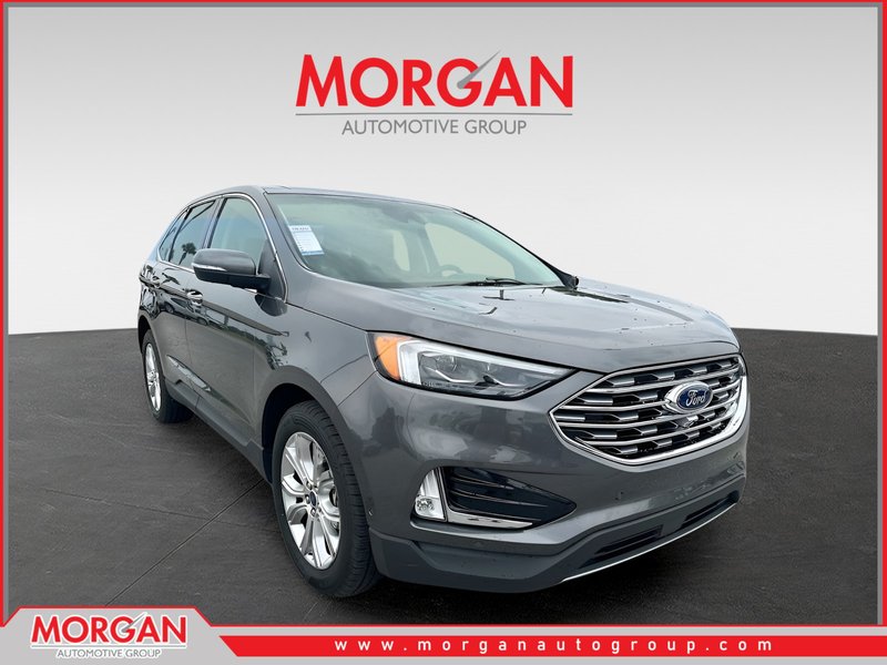 2020 Ford Edge Titanium in Gray — front three-quarter view