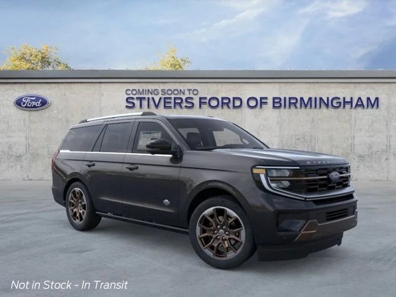 2026 Ford Expedition King Ranch in Agate Black Metallic — front three-quarter view