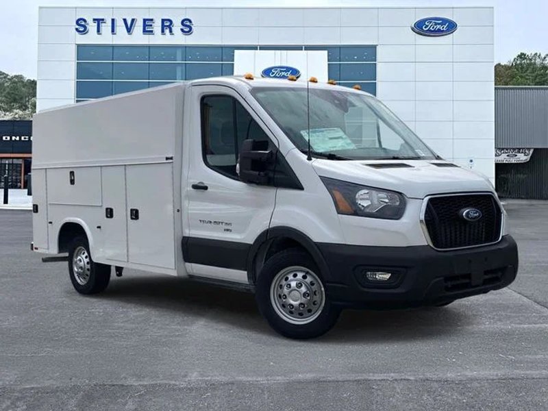 2025 Ford Transit Chassis Cutaway in Oxford White — front three-quarter view