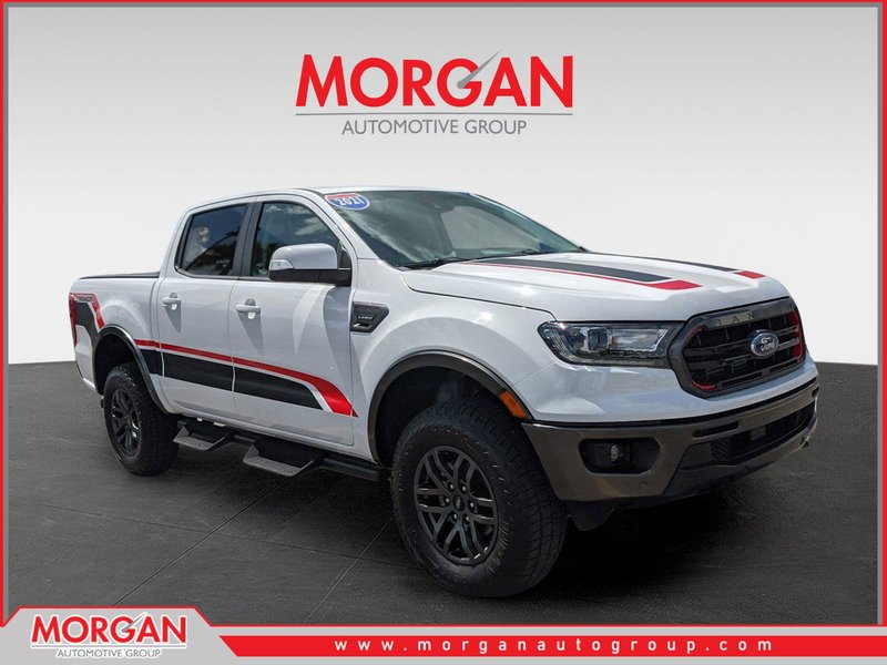 2021 Ford Ranger Lariat in White — front three-quarter view