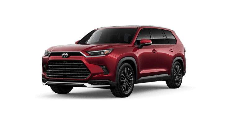 2026 Toyota Grand Highlander Hybrid MAX Platinum in Ruby Flare Pearl 1 — front three-quarter view