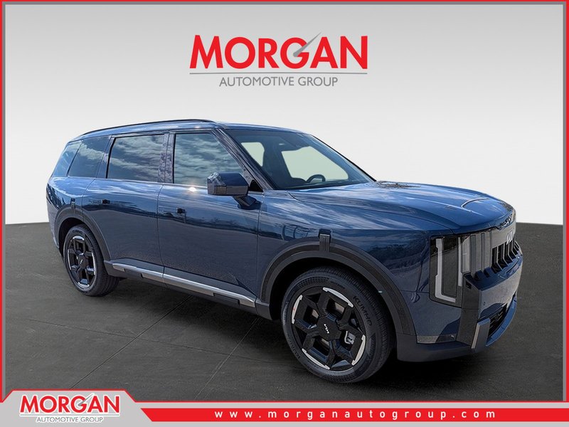 2027 Kia Telluride EX in Midnight Lake Blue — front three-quarter view