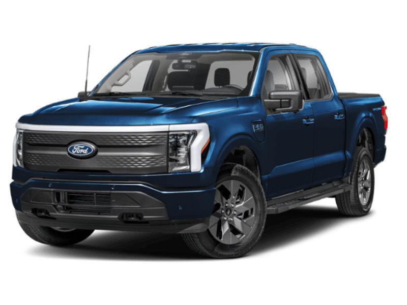 2025 Ford F-150 Lightning Flash in Blue — front three-quarter view