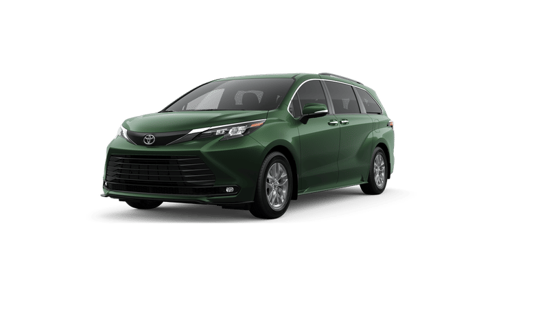 2026 Toyota Sienna XLE in Cypress — front three-quarter view