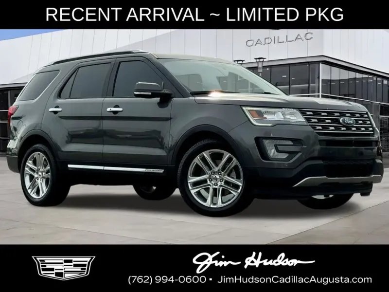 2017 Ford Explorer in Gray — front three-quarter view