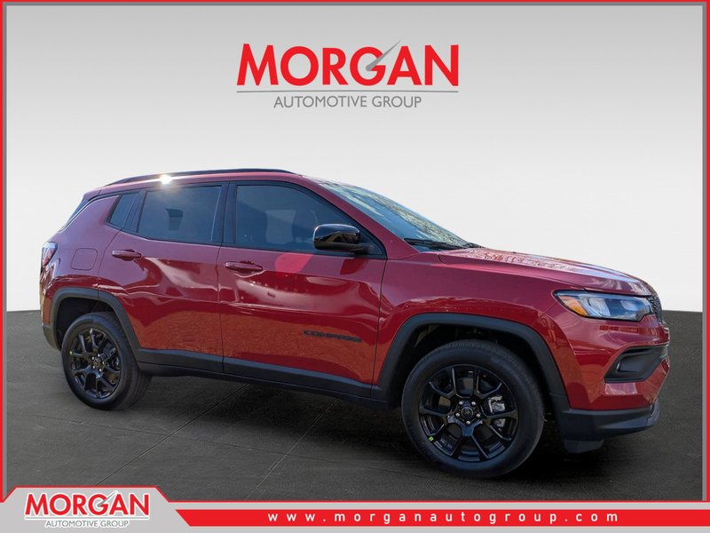 2026 Jeep Compass Latitude in Red — front three-quarter view