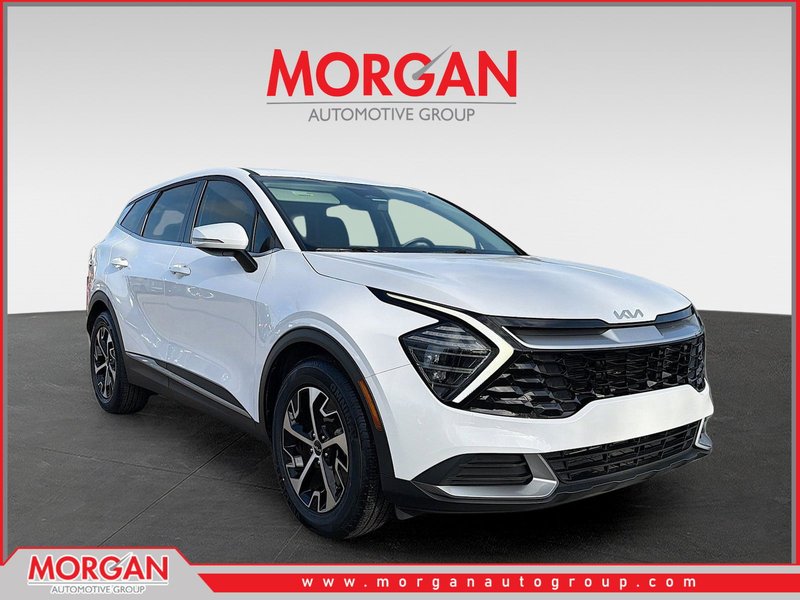 2024 Kia Sportage EX in Glacial White Pearl — front three-quarter view
