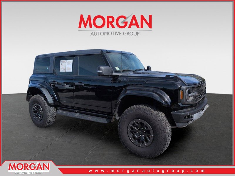 2024 Ford Bronco Raptor in Black — front three-quarter view